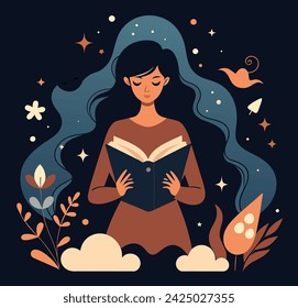 Girl reading a book Illustrations 
