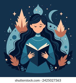 Girl reading a book Illustrations 
