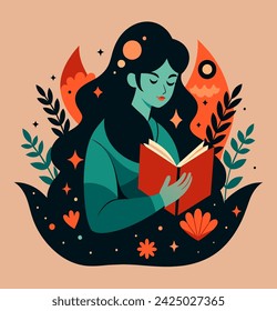 Girl reading a book Illustrations 
