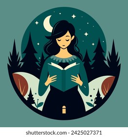 Girl reading a book Illustrations 
