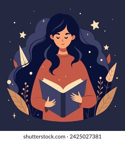 Girl reading a book Illustrations 
