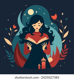 Girl reading a book Illustrations 
