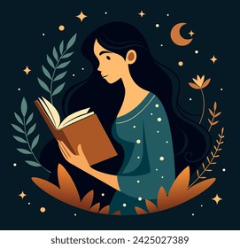 Girl reading a book Illustrations 
