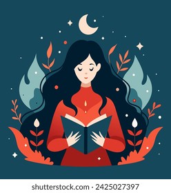 Girl reading a book Illustrations 
