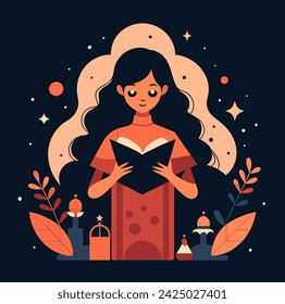 Girl reading a book Illustrations 
