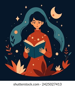 Girl reading a book Illustrations 
