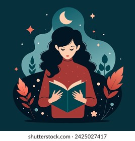 Girl reading a book Illustrations 
