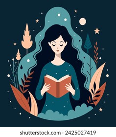 Girl reading a book Illustrations 
