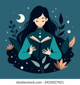 Girl reading a book Illustrations 
