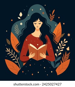 Girl reading a book Illustrations 
