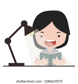 Girl Reading A Book vector