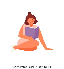 Girl reading a book vector character
