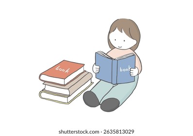 A girl reading and learning from a book