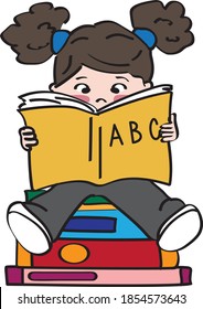 
niña leyendo para leer