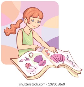 girl reading / vector