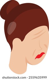 Girl Ready for Facial Treatment at Salon isometric concept, Woman Face with Closed Eyes vector icon design, beauty personal care symbol, cosmetic dermatology sign, body aesthetics stock illustration