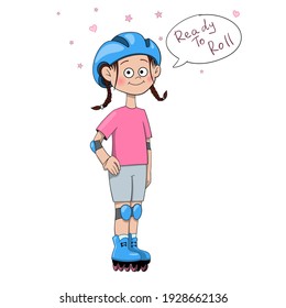 Girl Ready To Roll. Roller skating
