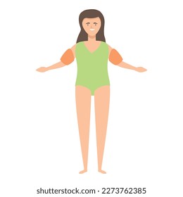 Girl ready for swim icon cartoon vector. Summer pool. Sea vacation