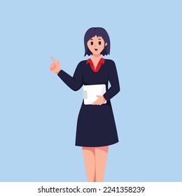Girl with Receptionist Profession Character Illustration