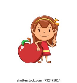 Girl red apple