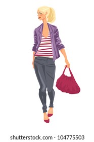 girl with red bag