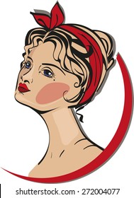 girl with red bow