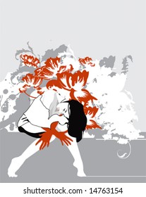 girl in red gloves