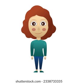 Girl with red hair and big eyes
