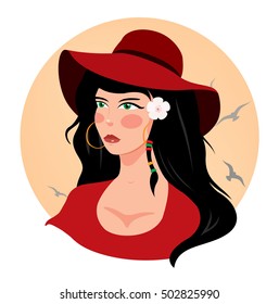 Girl with red hat
