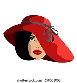 A girl in a red hat