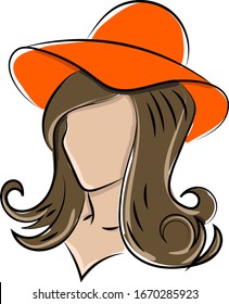 Mädchen mit rotem Hut, Illustration, Vektorillustration auf weißem Hintergrund.