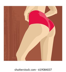 Girl in red shorts
