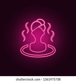 girl relaxation in the bathtub icon. Elements of SPA in neon style icons. Simple icon for websites, web design, mobile app, info graphics