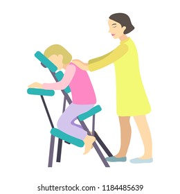 Girl relaxes in spa salon with massage
