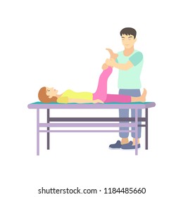 Girl relaxes in spa salon with massage foot