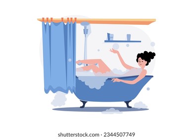 Girl Relaxing In The Bath During Quarantine