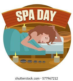 girl relaxing in the spa poster
