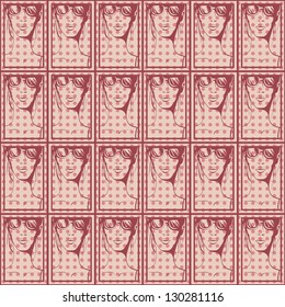 Girl repeating pattern background