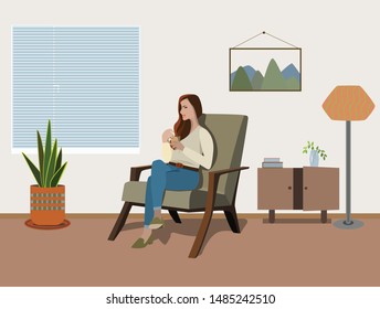girl resting in a chair 