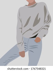 a girl resting in comfortable clothes
