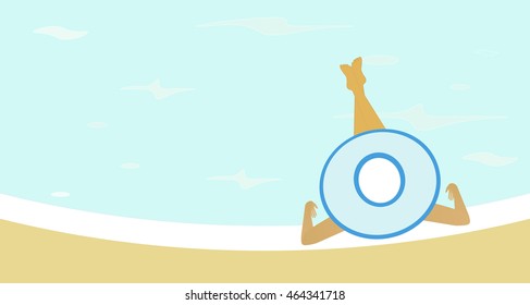 Girl resting in the pool.