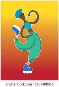 girl resting and rollerblading cool