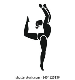 Girl rhythmic gymnastics icon. Simple illustration of girl rhythmic gymnastics vector icon for web design isolated on white background