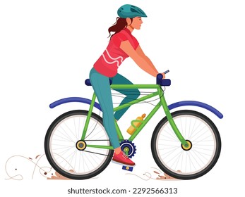 Girl riding Bicycle, Young girl use bicycle for around world. World bicycle day. 