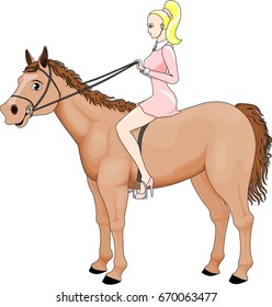 Girl riding horse