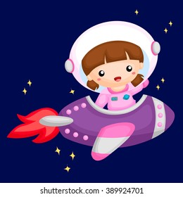 Girl Riding A Rocket