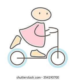 girl riding a scooter