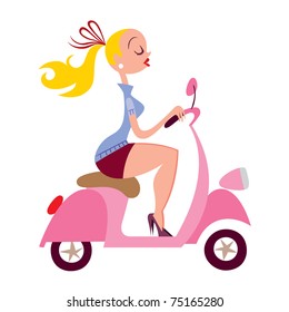 Girl Riding Vespa