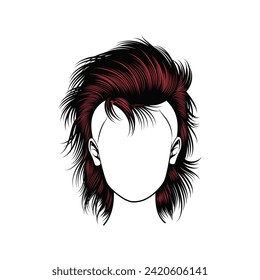 girl with rockstar hair. detailing hairstyle. eps10