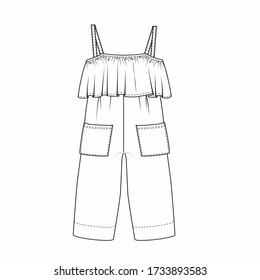 girl rompers fashion vector draw